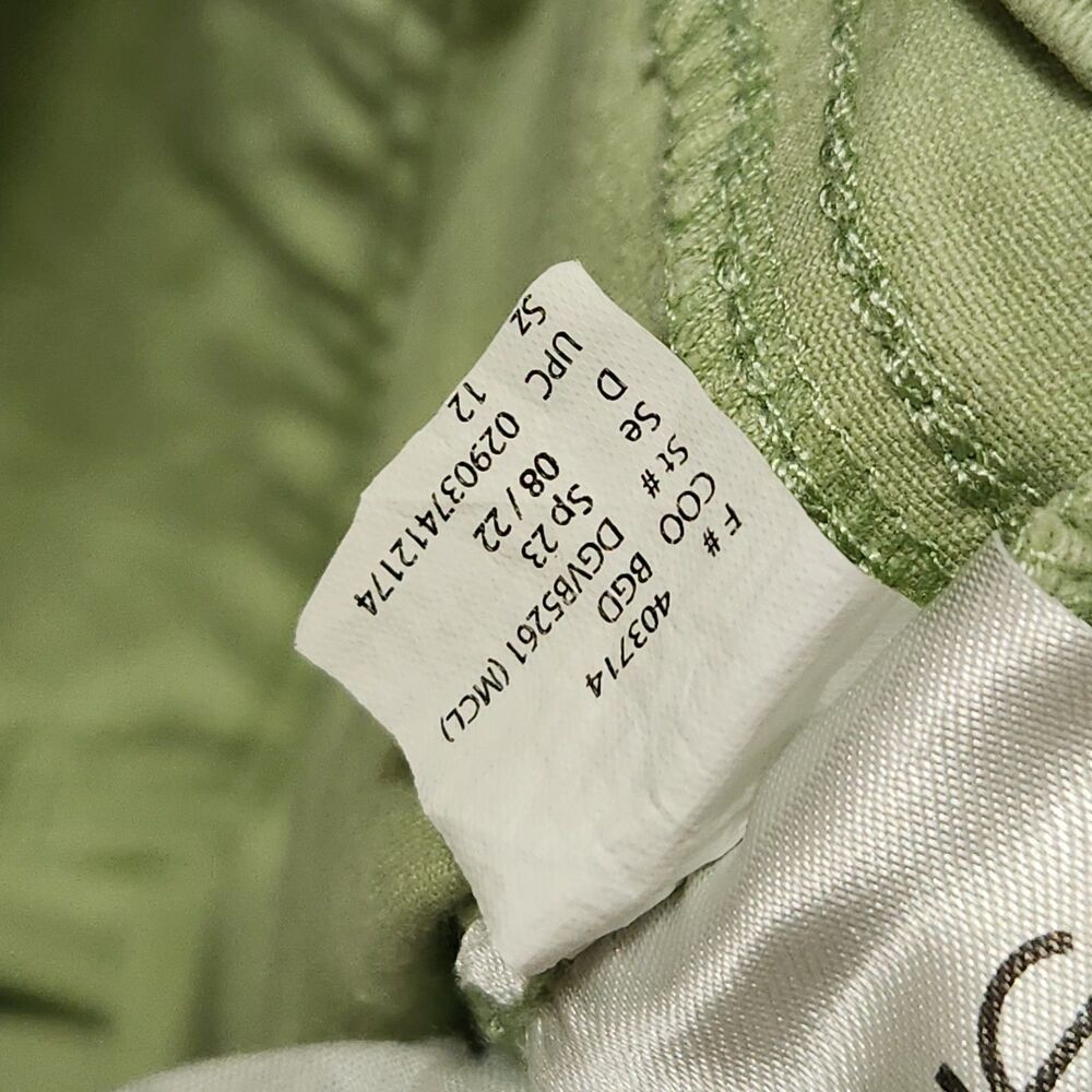 Gloria Vanderbilt Capri Size 12 Green Stretch With Pockets. New - Picture 16 of 16